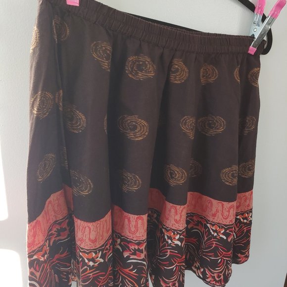 Derek Heart | Flouncy Full Bohemian Printed Short Skirt | L - Picture 2 of 10